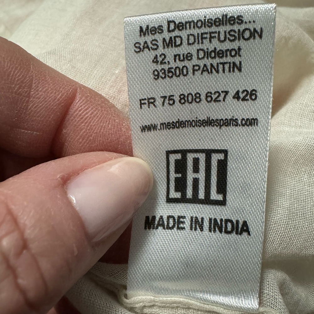 Mes Demoiselles Paris s/s striped cotton gauze blouse. Size 36 (XL). EUC - Picture 8 of 10